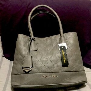 New womens gray quilted Bag by Christian Siriano.